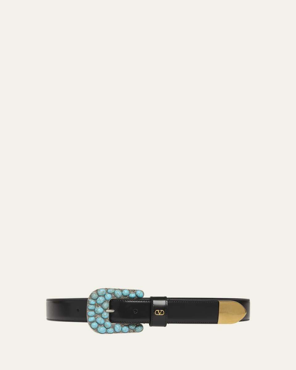 Western-Inspired Brushed Leather Belt,